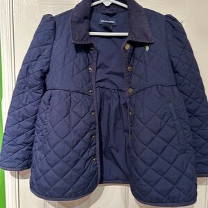 Ralph Lauren Navy Quilted Girls Barn Coat